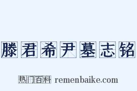 滕君希尹墓志铭是什么意思的图片